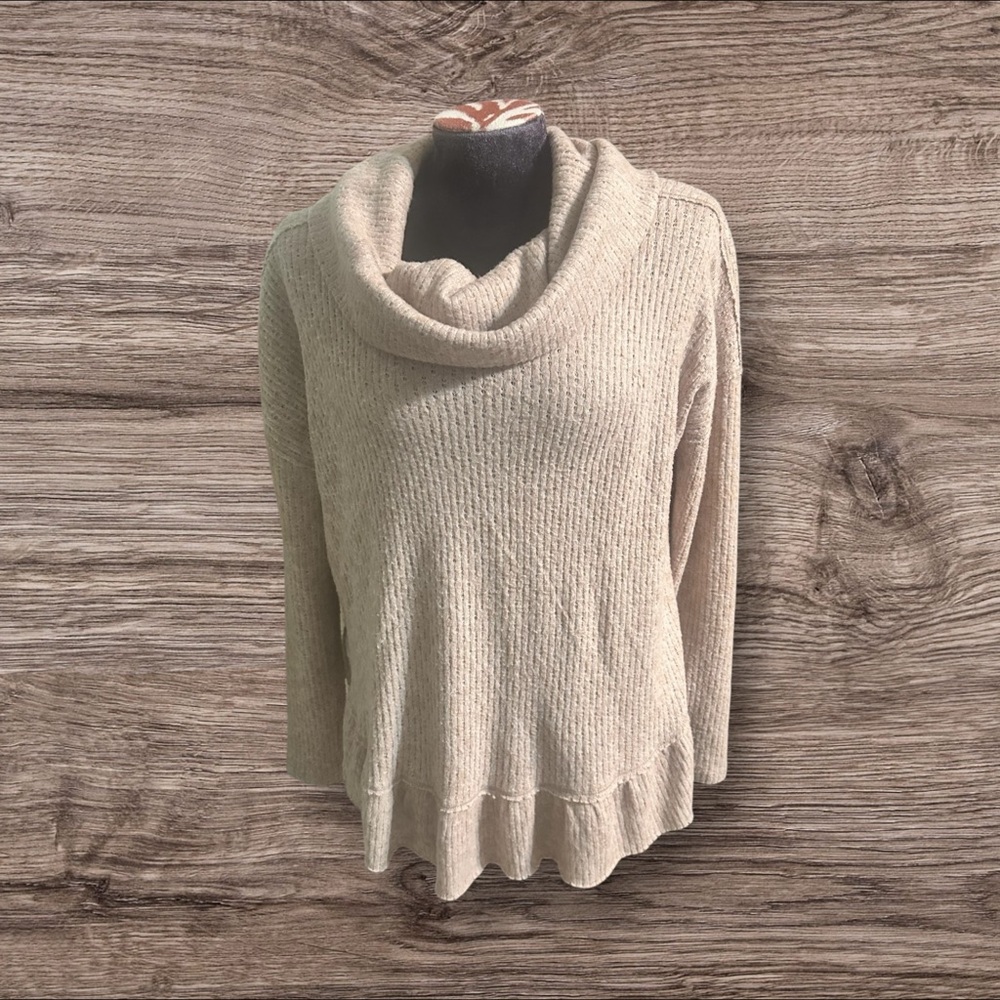 Maeve Anthropologie Cowl Neck Ruffle Sweater Size Small